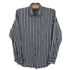 Apt. 9 Cotton Long Sleeve Button Up Striped Dress Shirt Men’s Size Medium Career